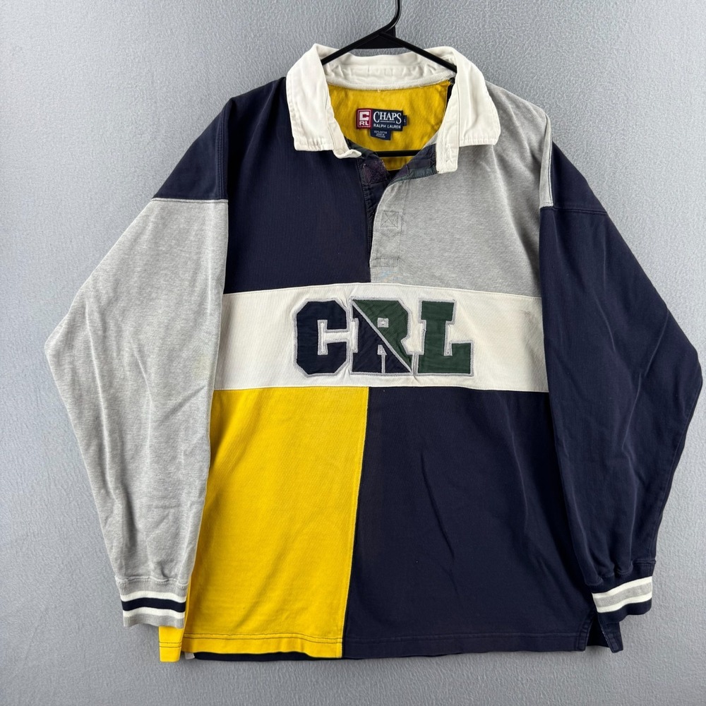 Vintage Chaps Ralph Lauren Rugby Shirt Mens Large Heavy Cotton Polo 90s Y2K